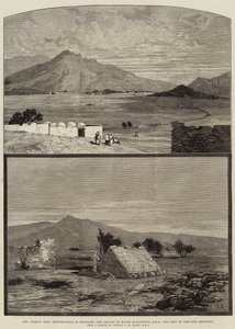La guerre afghane, champ de bataille de Maiwand, et tombes du major Blackwood, RHA, et des hommes du 66e régiment